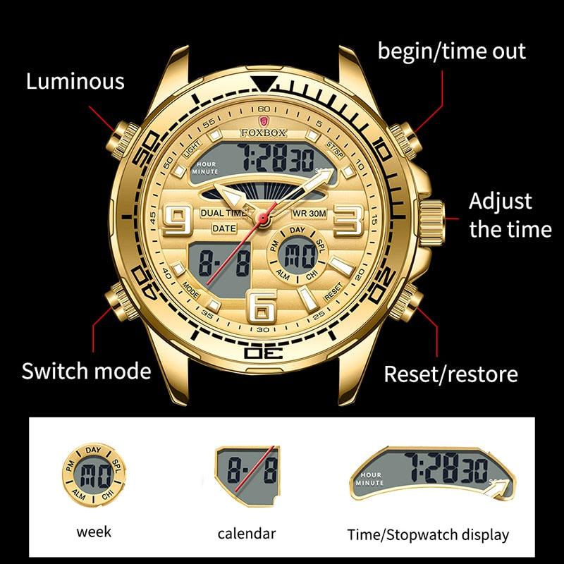 Military Watch Top Luxury Brand Big Dial Sports Watches Chronograph Quartz Date - LIGE - enoughdream.com