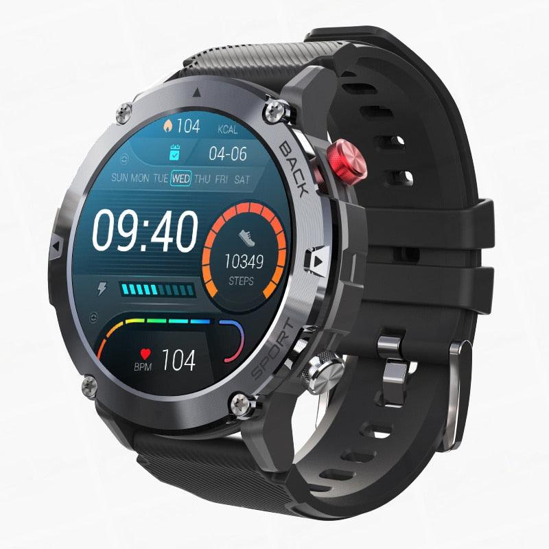 Relógio inteligente masculino bluetooth chamada relógios à prova d' água pressão arterial esporte ao ar livre smartwatch para android xiaomi huawei ios - A.S Foco