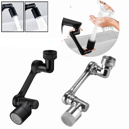 Black Universal 1080° Rotation Faucet Extender Plastic Dual Mode - enoughdream.com