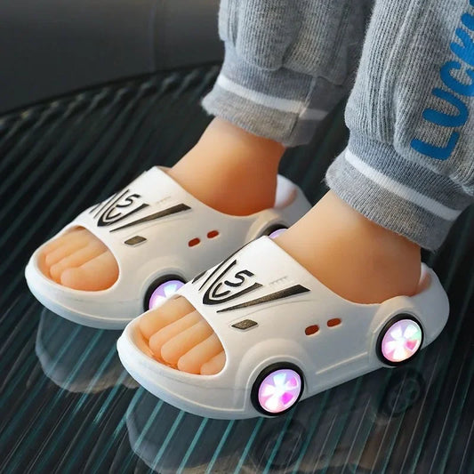 Kids Luminous Slippers Summer Indoor Cartoon Car - enoughdream.com