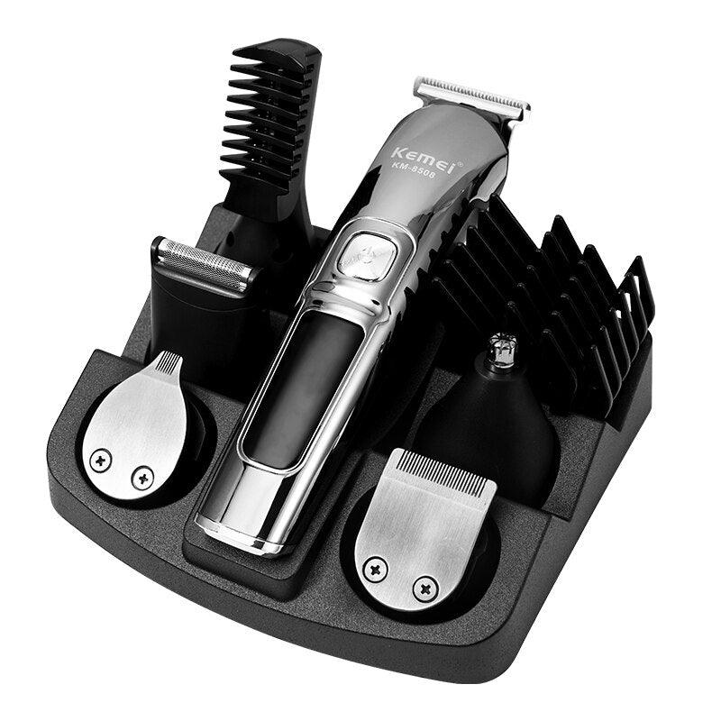 Aparador de cabelo profissional à prova d'água 6 em 1 máquina de cortar cabelo elétrica máquina de cortar cabelo aparador de barba - A.S Foco