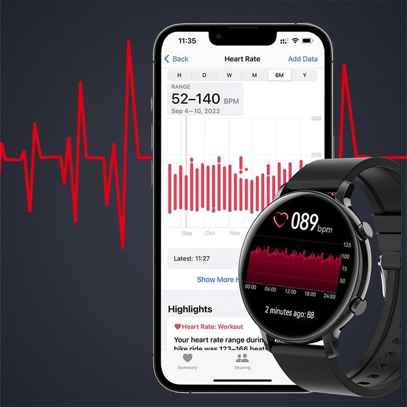 Relógio Inteligente de chamada Bluetooth feminino ECG+PPG smartwatch-ChiBear - A.S Foco
