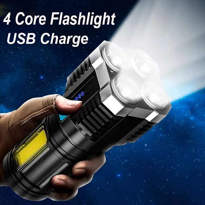 High Power LED Flashlights Camping Torch With 4 Lamp Beads - enoughdream.com