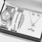 Luxury Women's Watch Ring, Necklace, Earrings and Bracelet Watch-Rhinestones