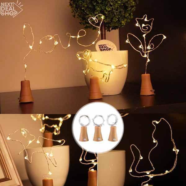 Fio de Luz com Rolha e Painel Solar (Prova D'água) - A.S Foco